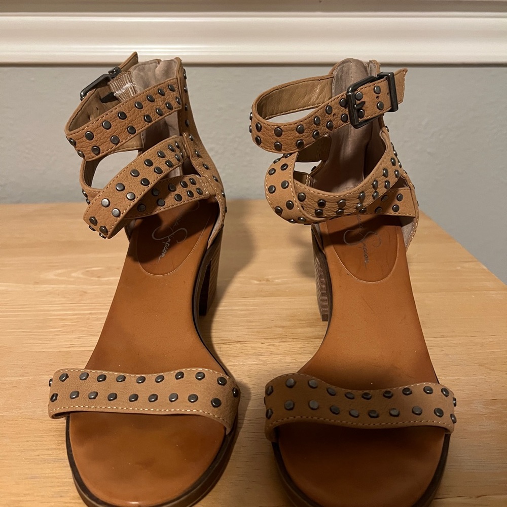Jessica Simpson Tan Studded Sandals